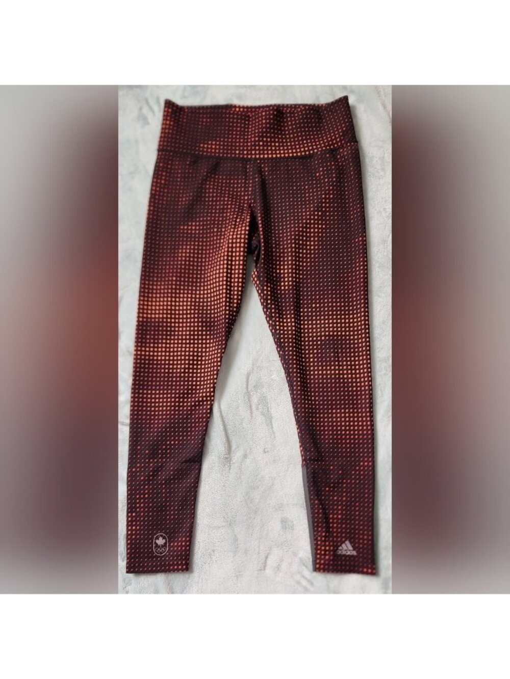 Adidas Canada Techfit Red and Black Patterned Leggings Yoga